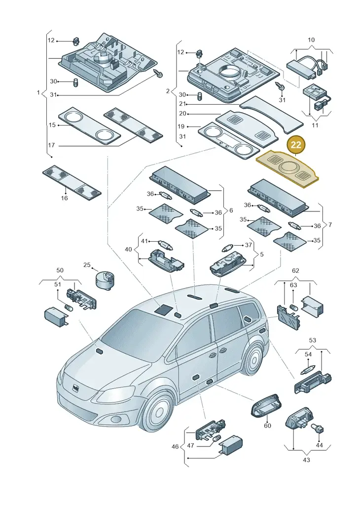 1K8947133G95T — SEAT Alhambra Stylance (2015-2022) diagram 705947000, position 22