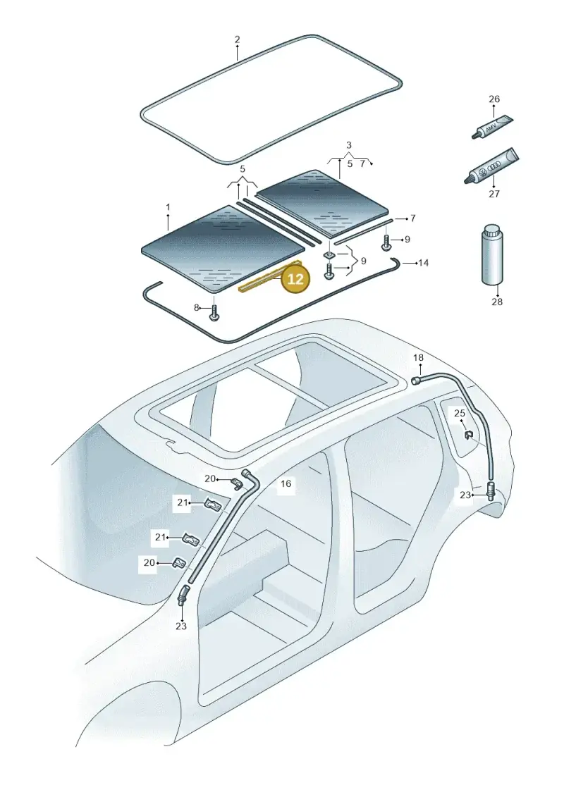 1K9898925A — SEAT Leon ST Stylance (2016-2020) diagram 634877000, position 12