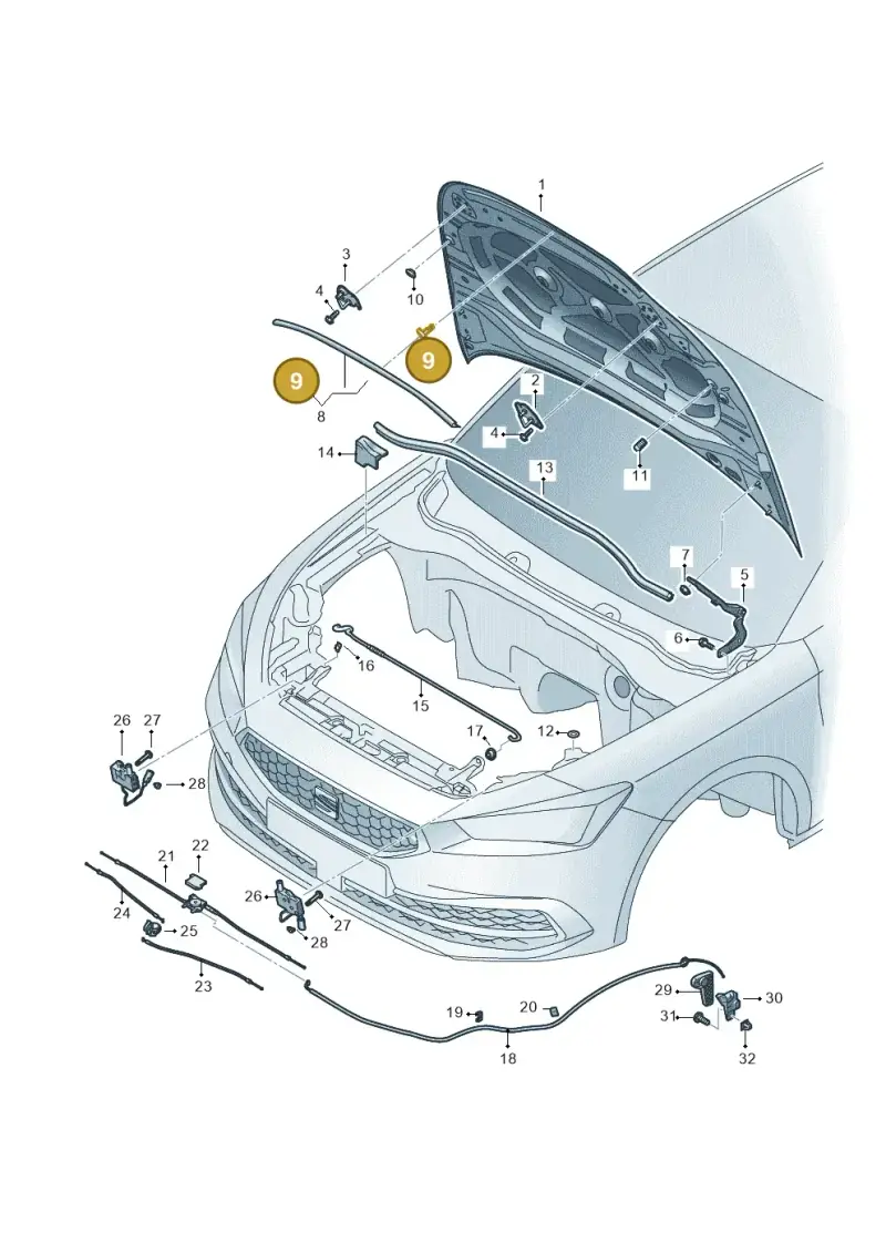 1M0837720F — SEAT Leon (2019-) diagram 5fn823000, position 9