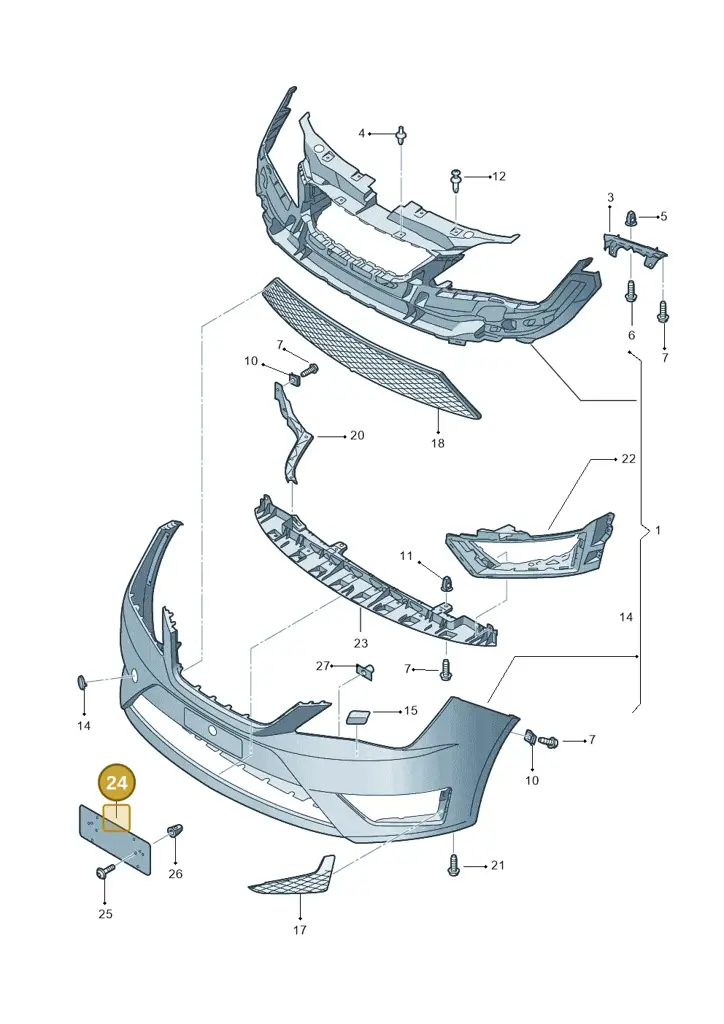 1P0807288A — SEAT Ibiza (2012-) diagram 743807100, position 24