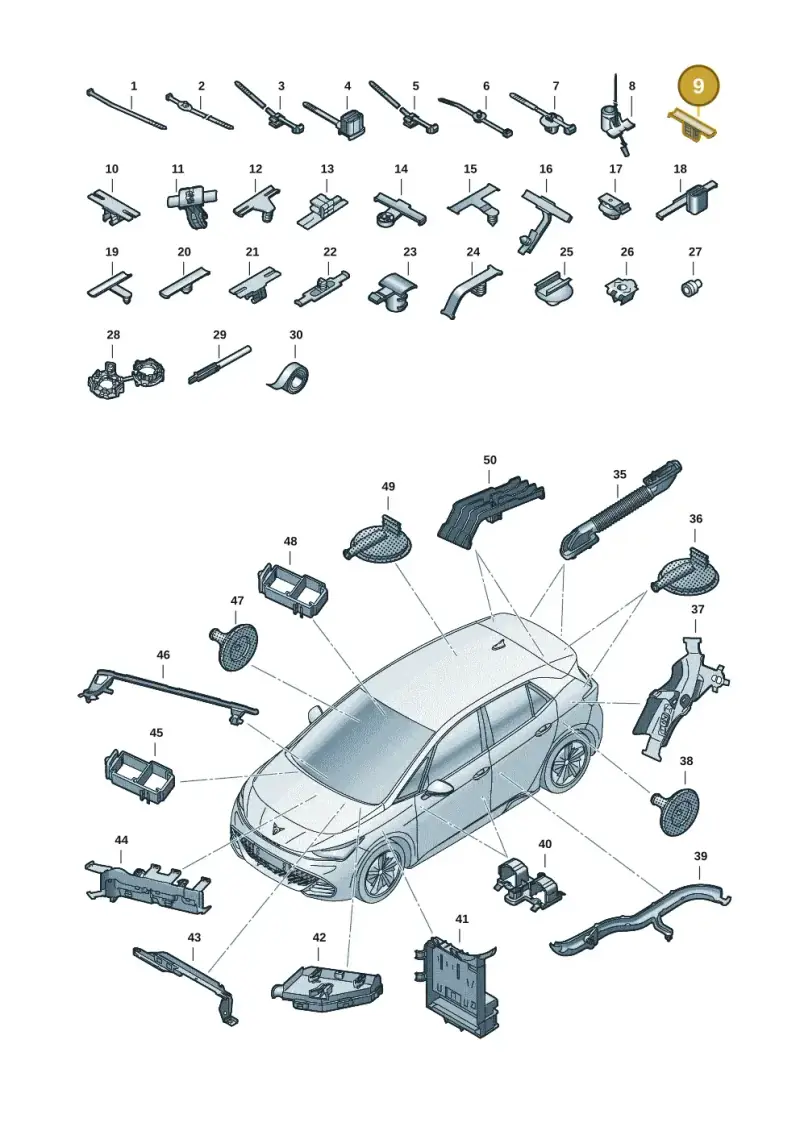 1P0971848 — SEAT EBoost CUPRA (2021-) diagram 10s971082, position 9