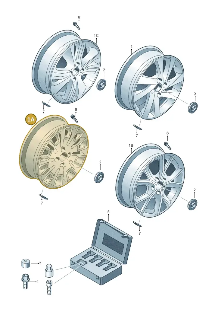 1SL601025NUC9 — SEAT Mii (2011-2019) diagram 735601550, position 1A