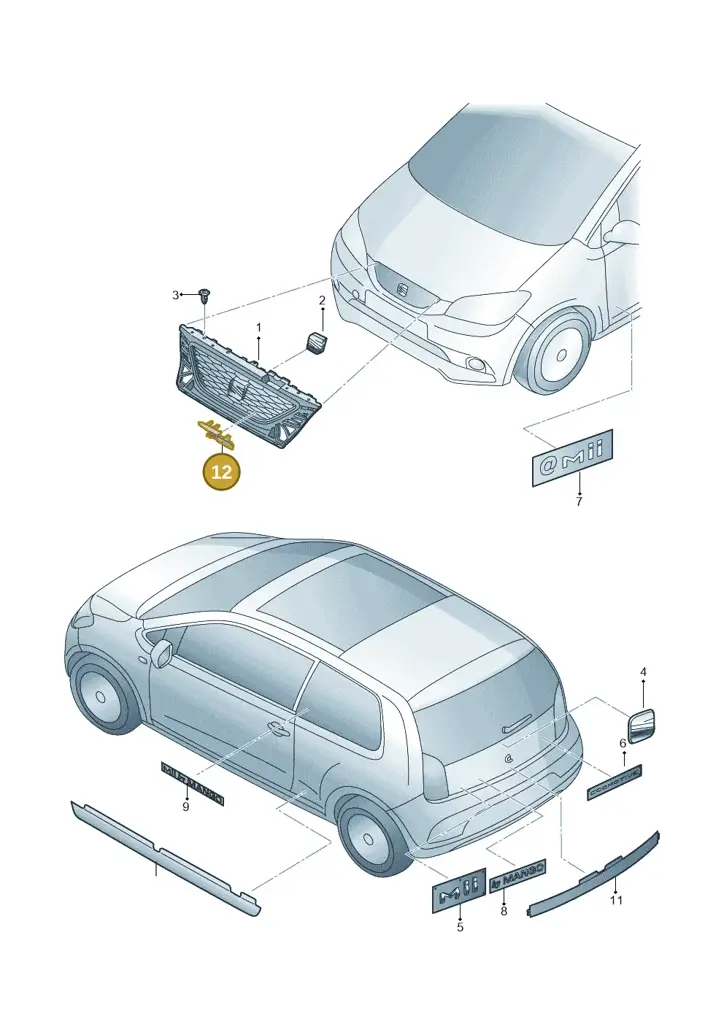 1SL853691ACEE — SEAT Mii reference (2011-2019) diagram 735853000, position 12