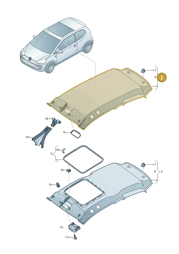 1SL867501DNM7 — Volkswagen up! (2016-2023) diagram 723867550, position 1