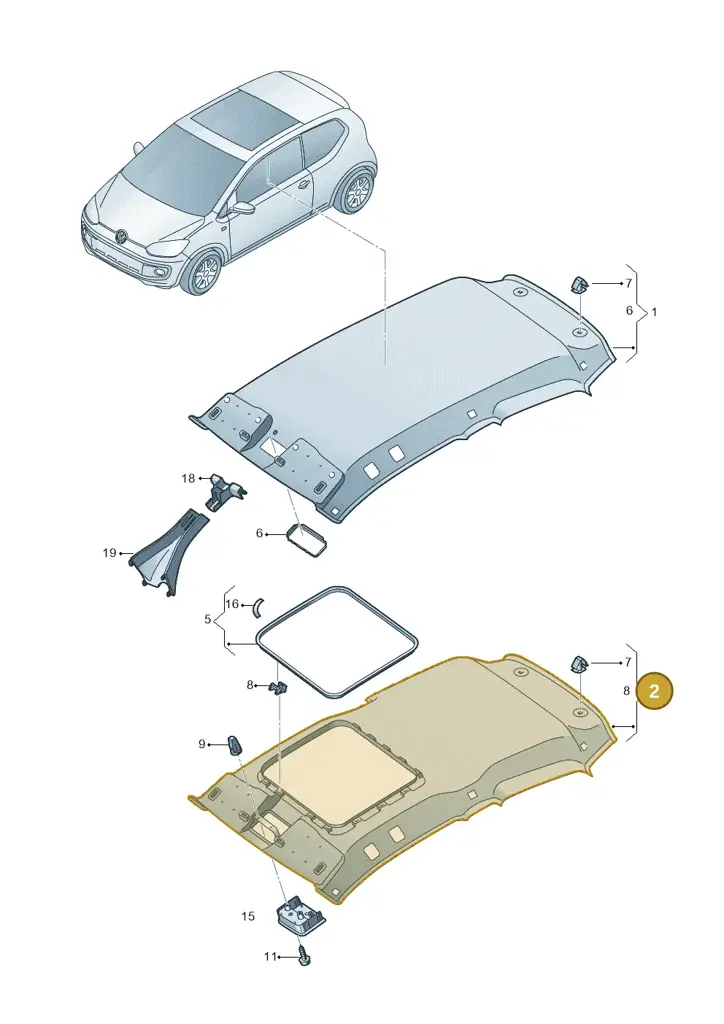 1SL867501ENM7 — Volkswagen up! (2016-2023) diagram 723867550, position 2