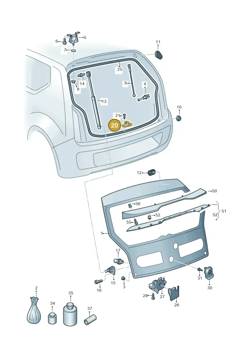 1T0827517A — SEAT Mii electric (2020-2021) diagram 723827000, position 20