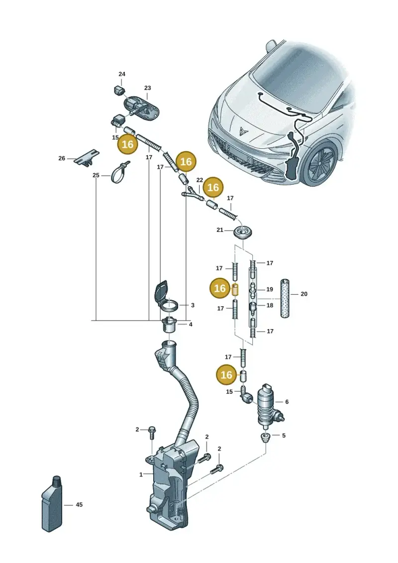 2D0955962 — SEAT EBoost CUPRA (2021-) diagram 10s955010, position 16