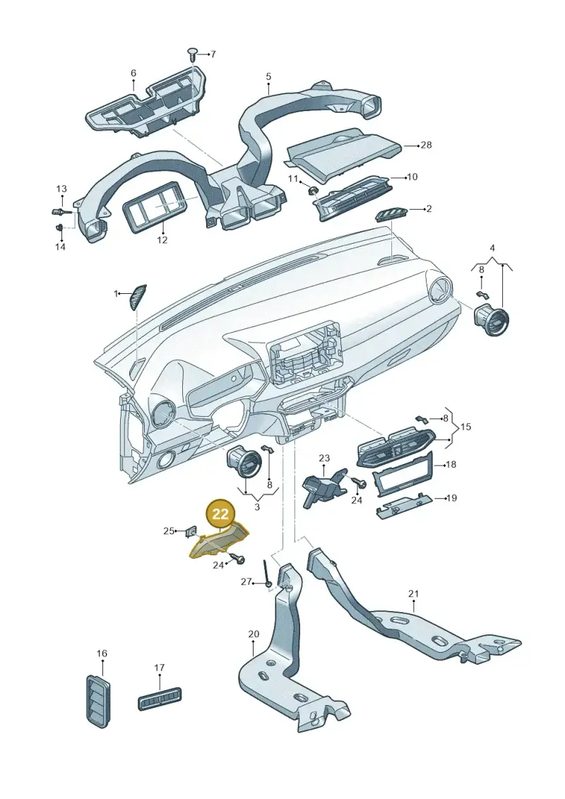2G1819151A — SEAT Arona FR (2017-) diagram 835819032, position 22