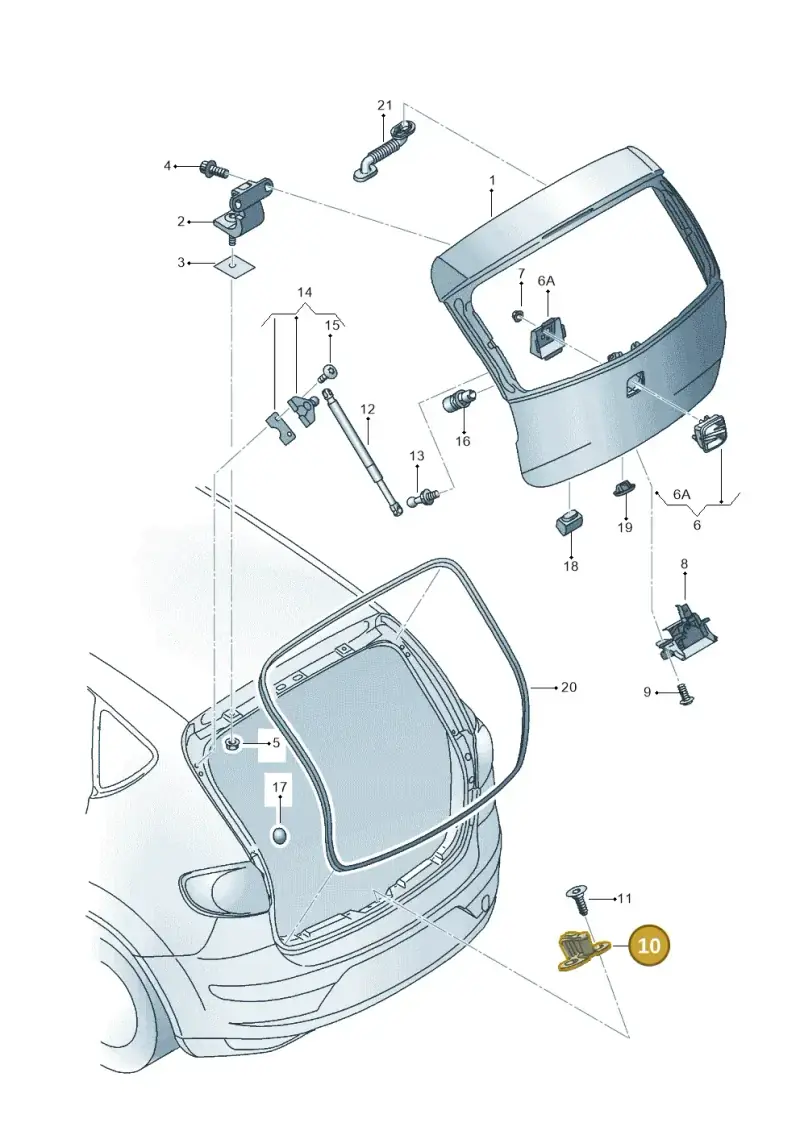 2K0827511 — SEAT Altea XL Reference (2013-2013) diagram 498827050, position 10