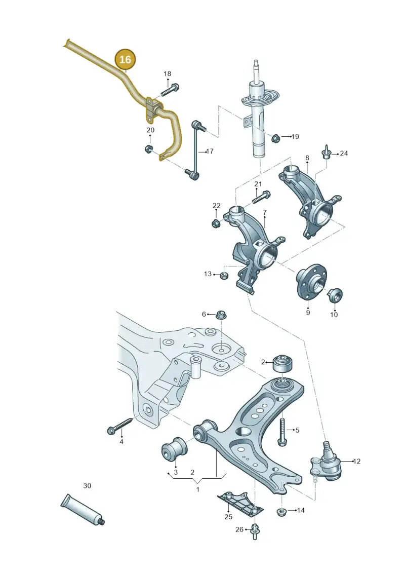 2Q0411303M — SEAT Arona FR (2017-) diagram 837407000, position 16