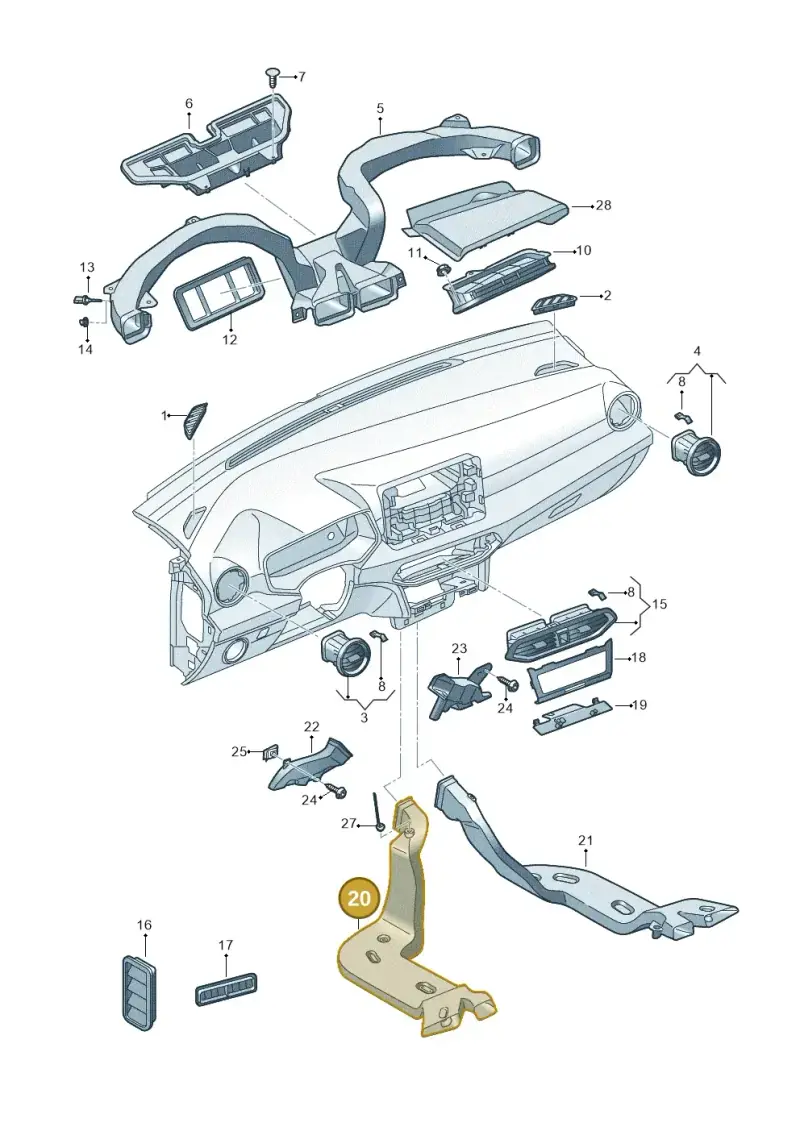 2Q0819805 — SEAT Arona FR (2017-) diagram 835819032, position 20