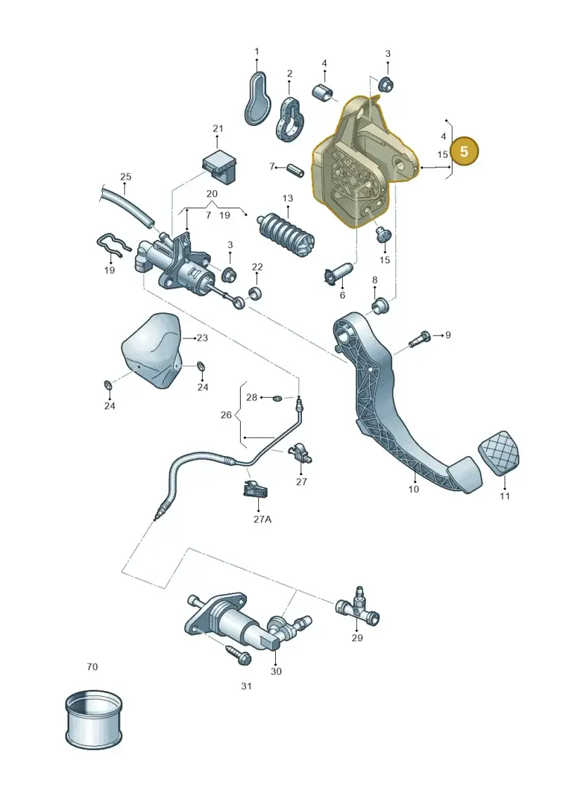 2Q2721373 — SEAT Arona FR (2017-) diagram 835721250, position 5