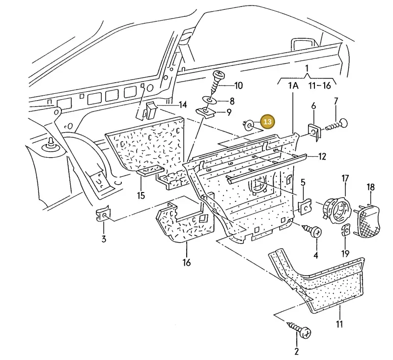 2TA853582 — Audi Coupe quattro/3   96 (1995-1995) diagram 142867500, position 13
