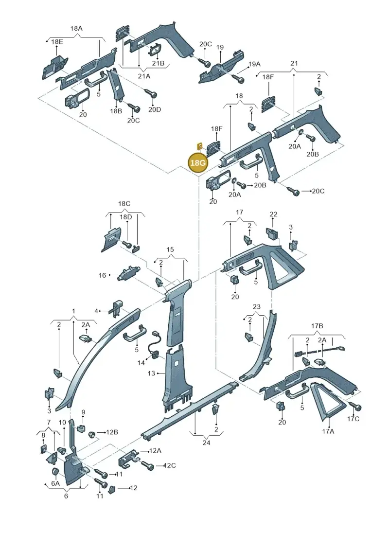 2TA853582 — Audi RS6 qu. (2003-2004) diagram 260867540, position 18G