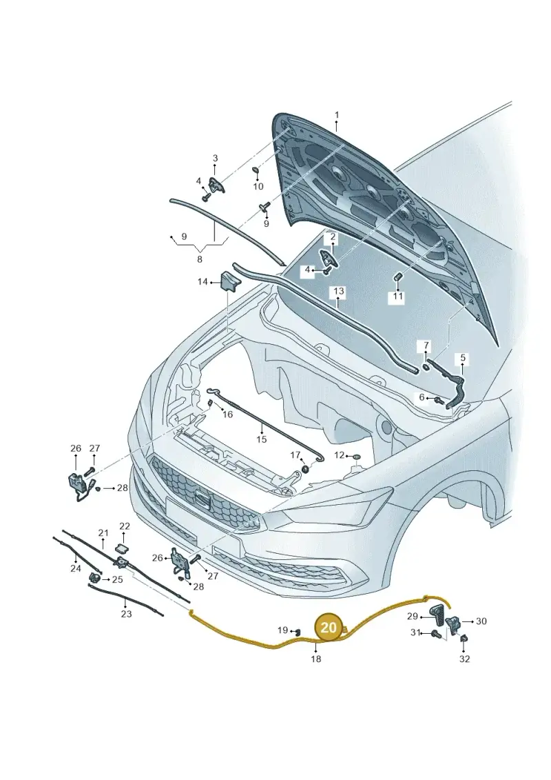 321971897 — SEAT Leon style (2019-) diagram 5fn823000, position 20