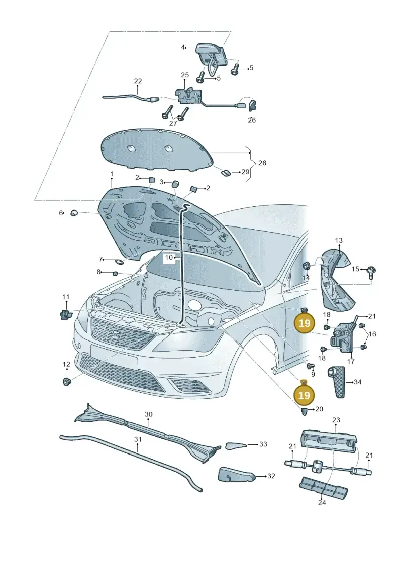 321971898A — SEAT Toledo Reference (2015-2019) diagram 742823000, position 19