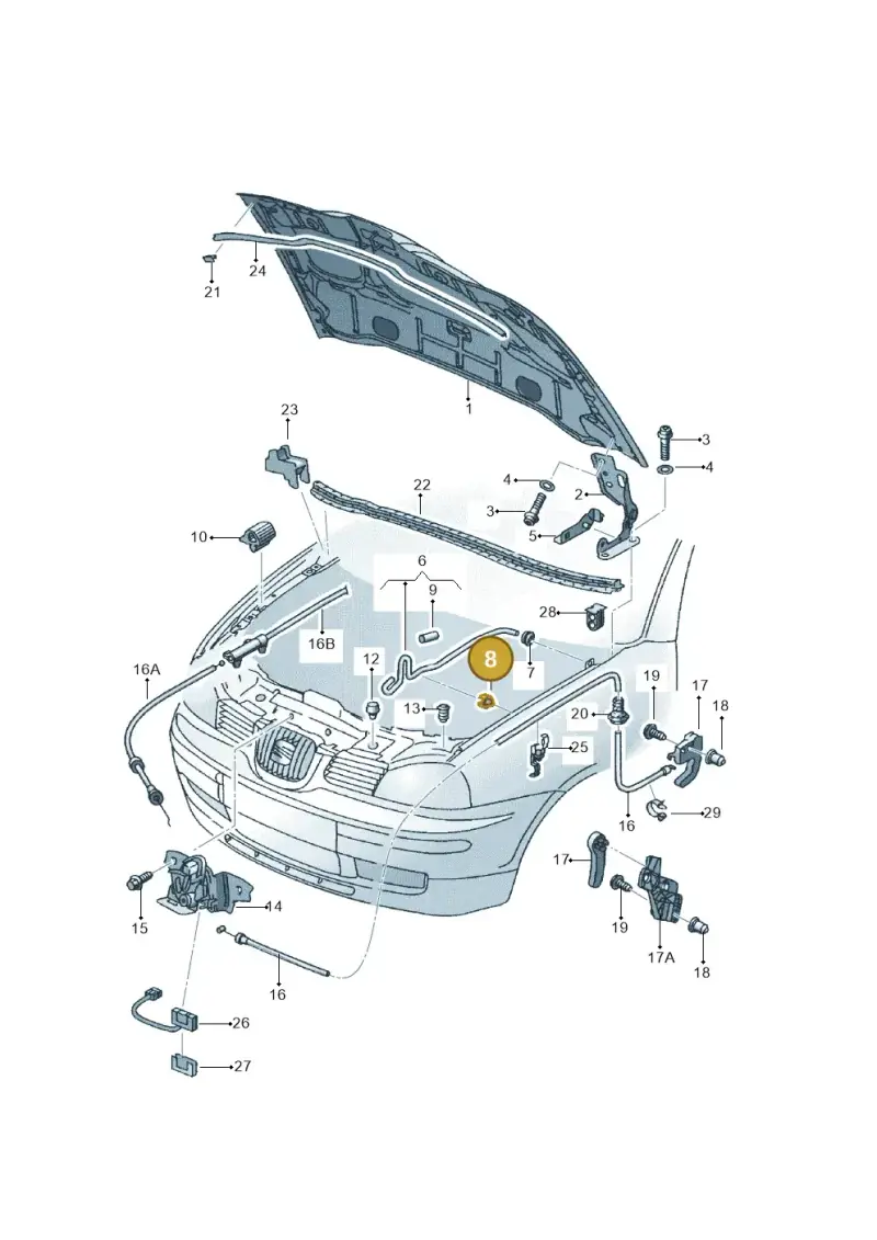357823397 — SEAT AROSA (2003-2004) diagram 232823100, position 8