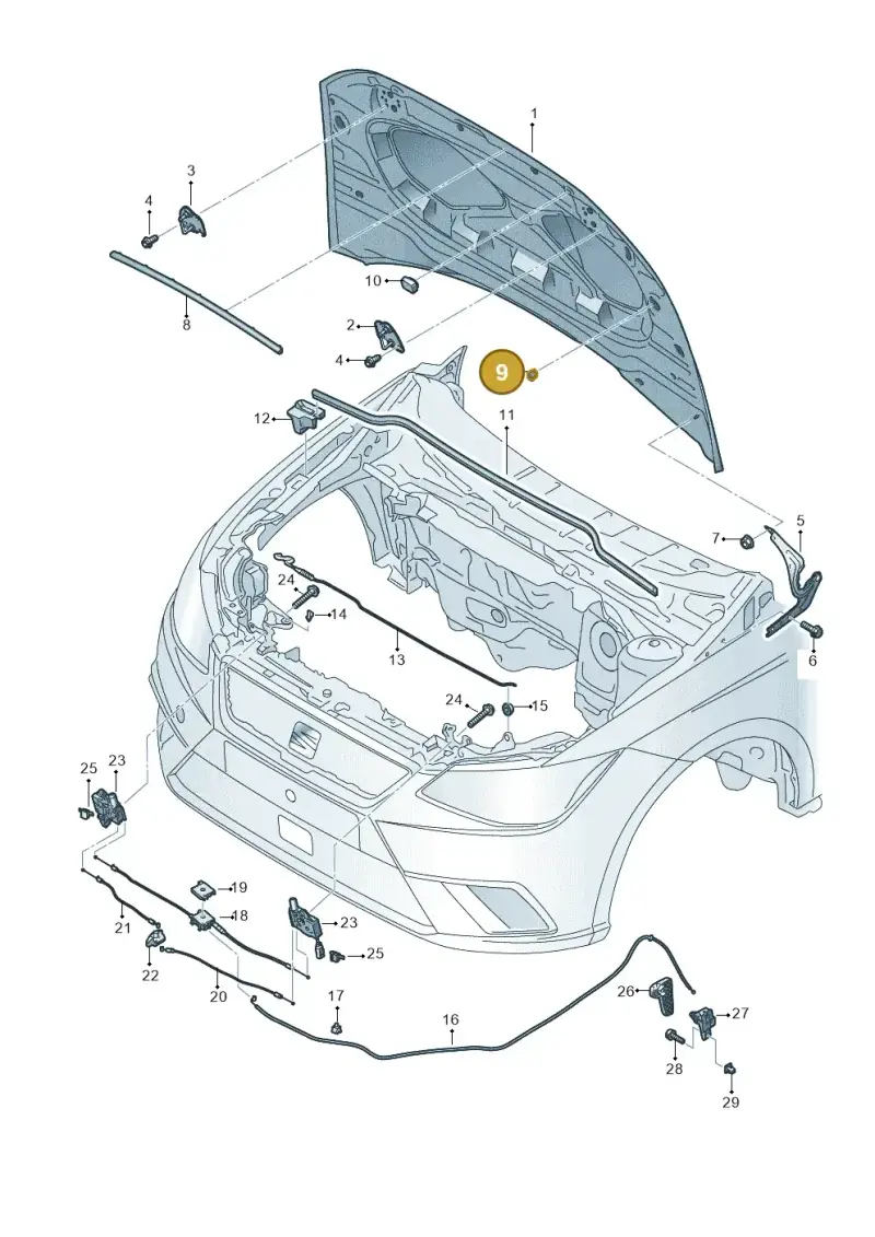 3B0823499E — SEAT Ibiza FR (2017-) diagram 835823000, position 9