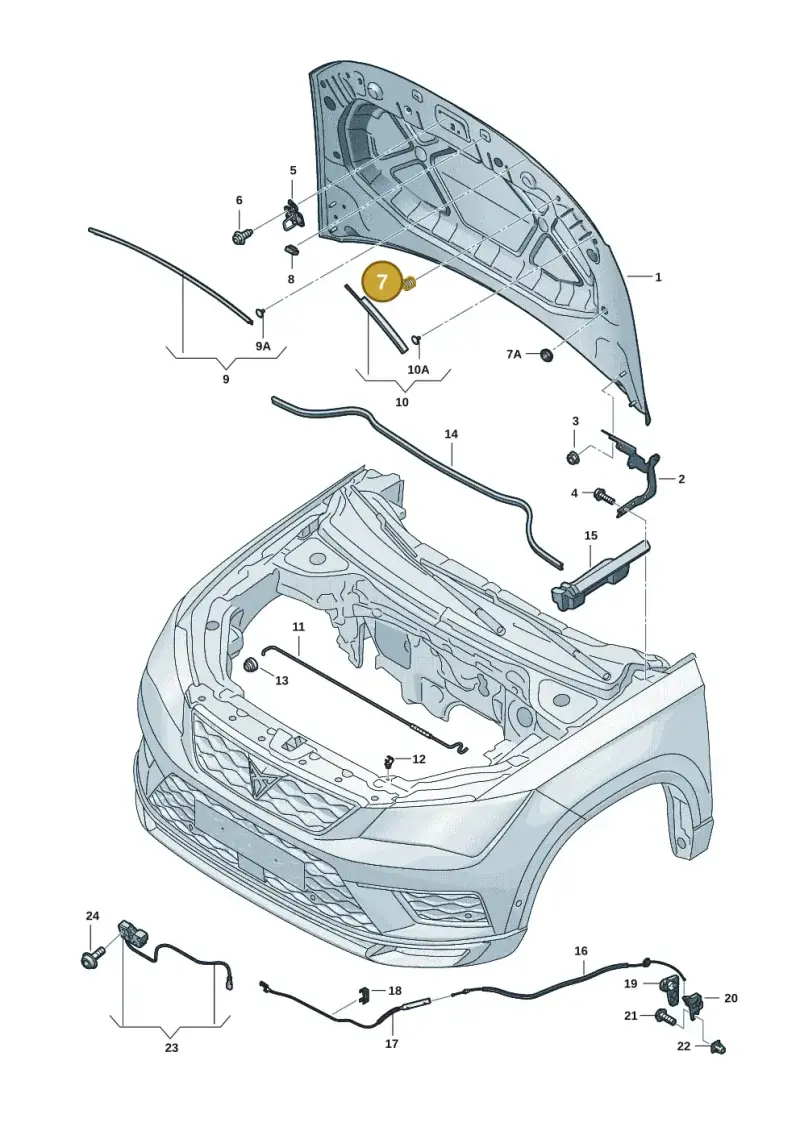 3B0823499E — SEAT Ateca Style (2016-) diagram 893823001, position 7