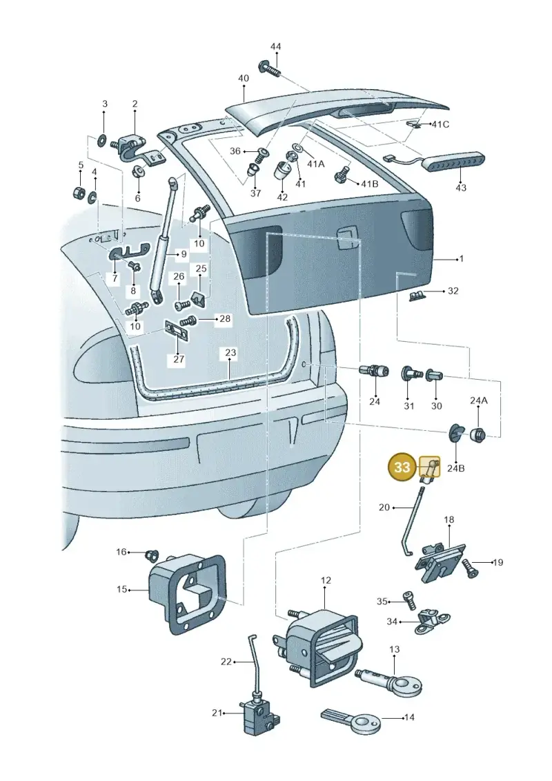 3B0827637 — SEAT TOLEDO/LEON/LEON-4 (2001-2006) diagram 205827200, position 33