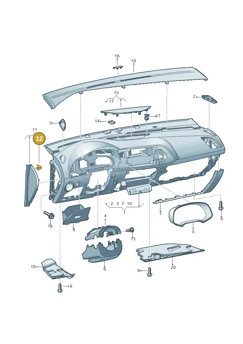 3B0858137 — SEAT Leon ST Stylance (2012-2016) diagram 754857100, position 12