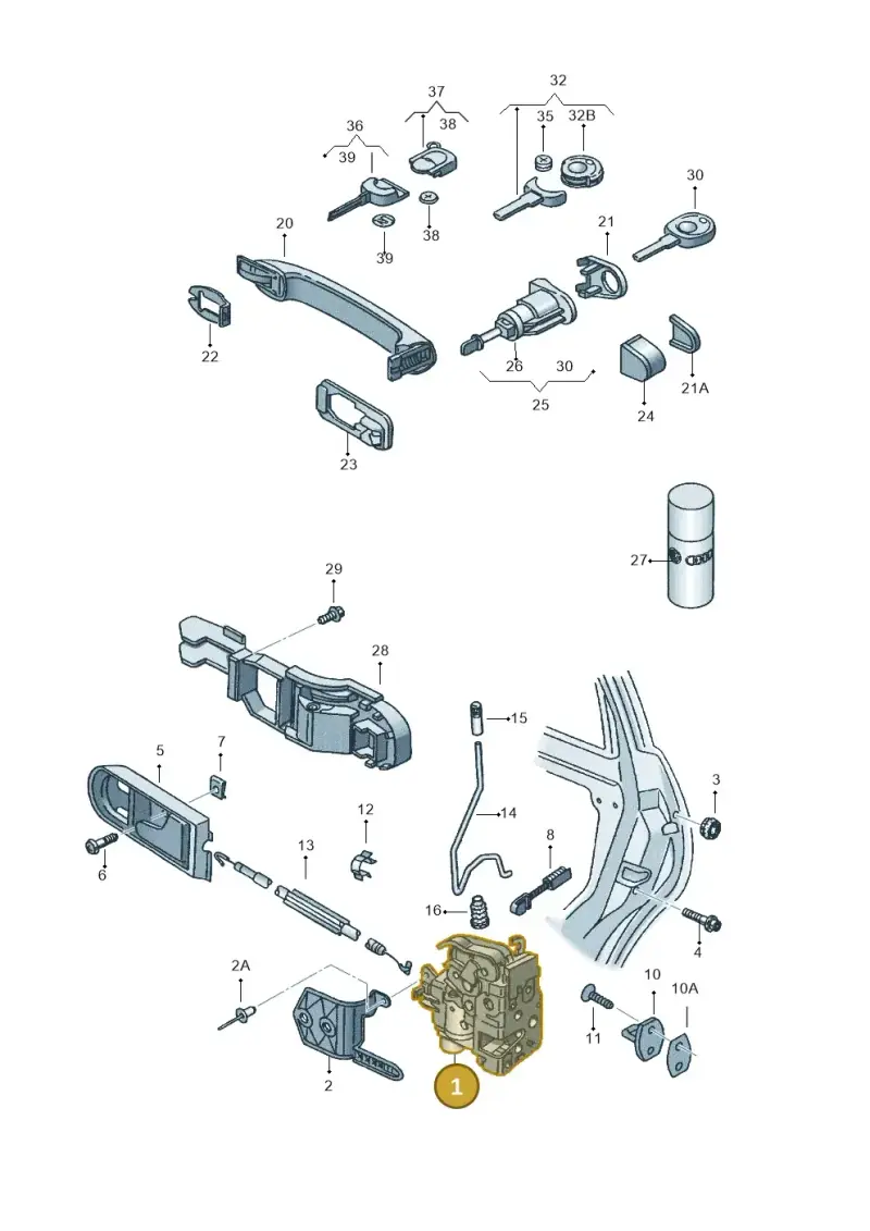 3B2837015AH — SEAT IBIZA                  06> (2005-) diagram 205837000, position 1