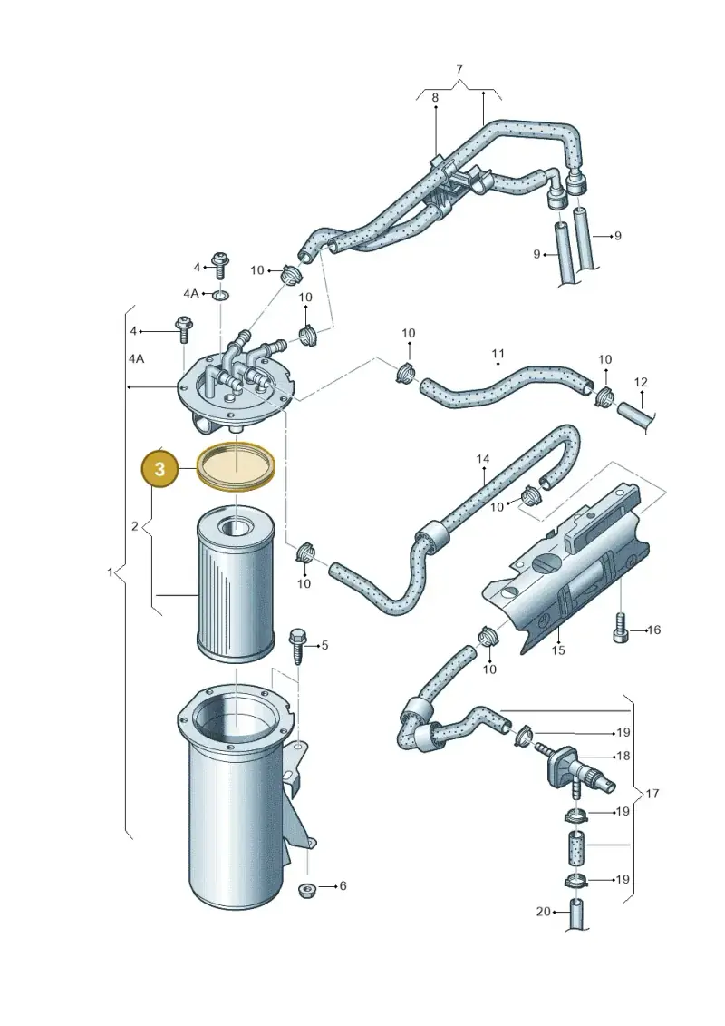 3C0127113 — SEAT Leon Stylance (2010-2012) diagram 729127150, position 3