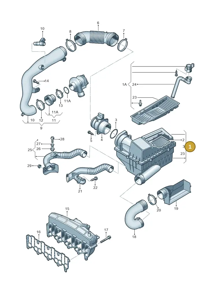 3C0129607AQ — SEAT Altea XL Reference (2010-2013) diagram 420129500, position 1