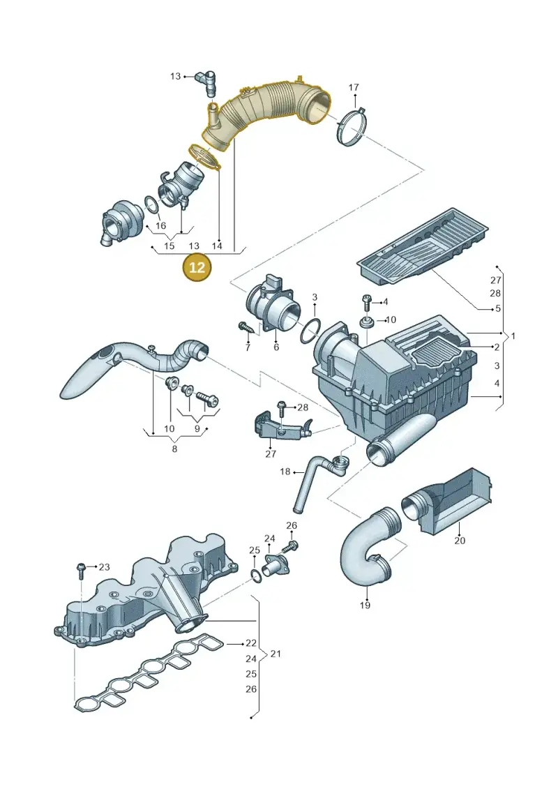 3C0129654AG — SEAT Altea XL Reference (2013-2013) diagram 737129400, position 12