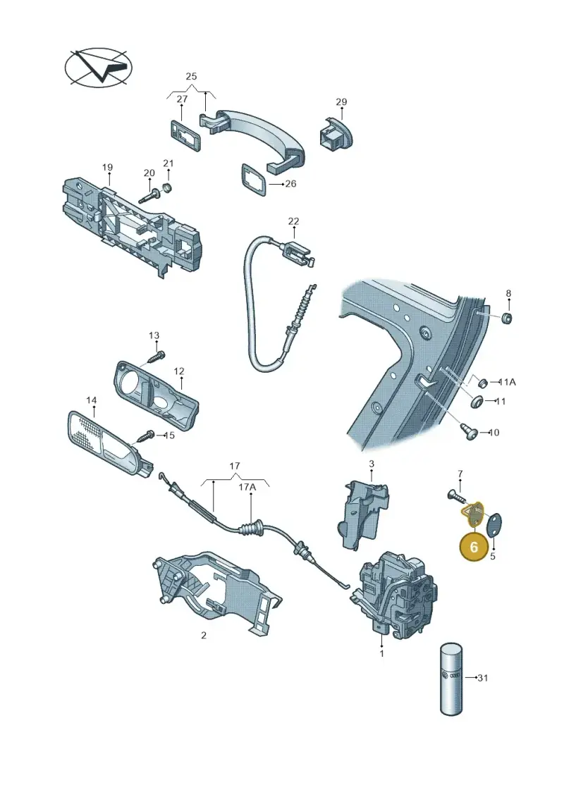 3C0837033B — SEAT Ibiza Reference (2008-2011) diagram 634839000, position 6