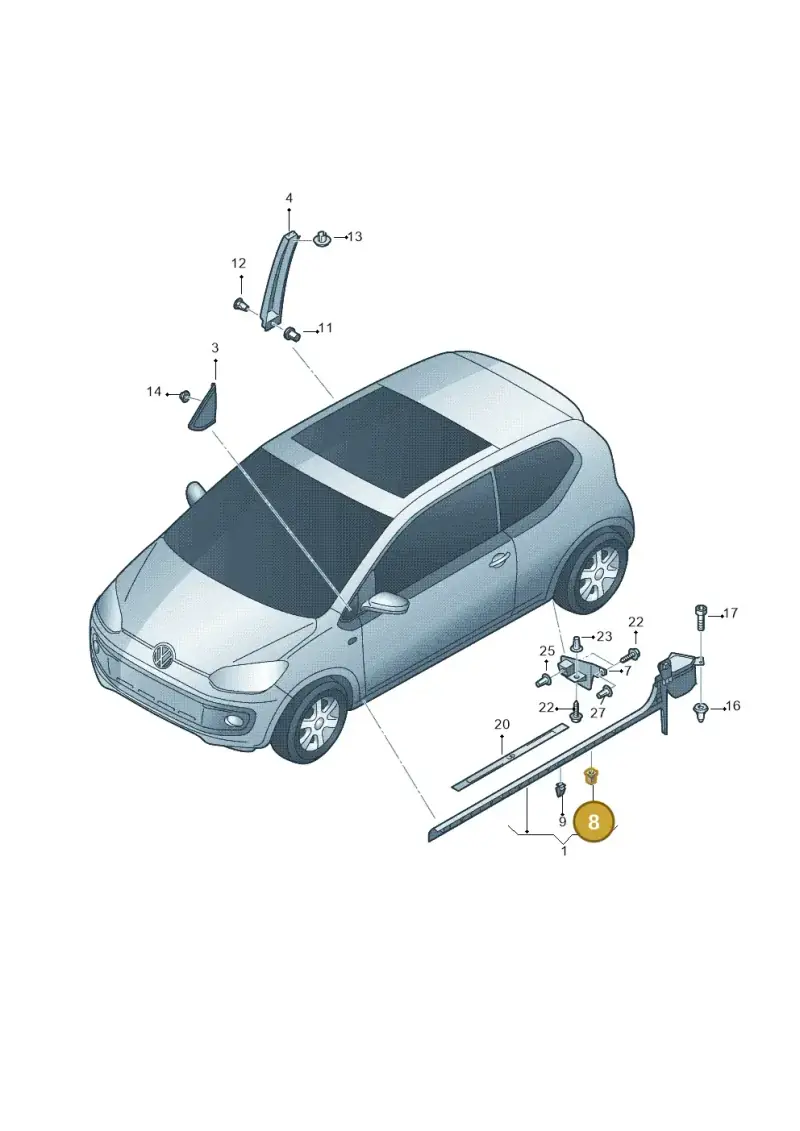 3C0867333 — SEAT Mii electric (2020-2021) diagram 723853200, position 8