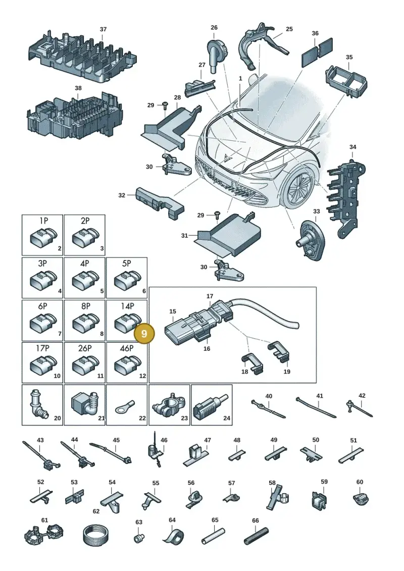 3C0973837 — SEAT EBoost CUPRA (2021-) diagram 10s971080, position 9