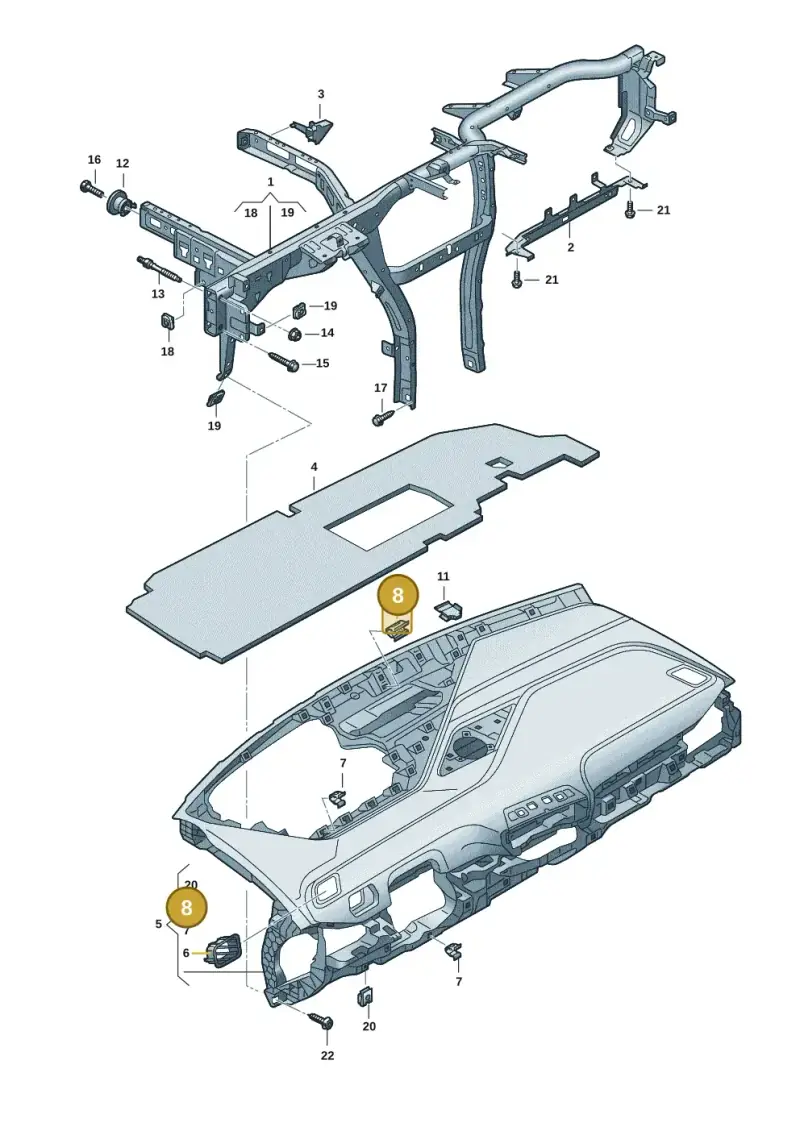 3C8867190 — SEAT EBoost CUPRA (2021-) diagram 10a857000, position 8
