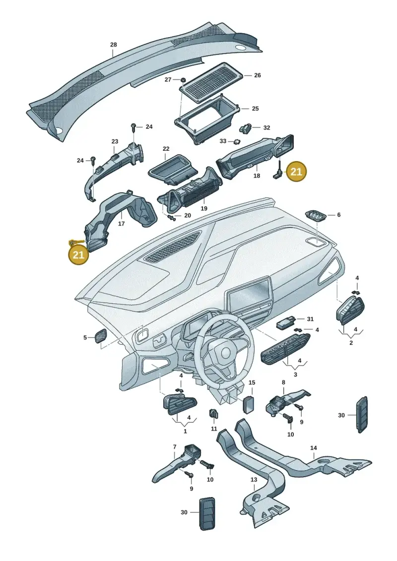 3D0907543A — SEAT EBoost CUPRA (2021-) diagram 10a819300, position 21