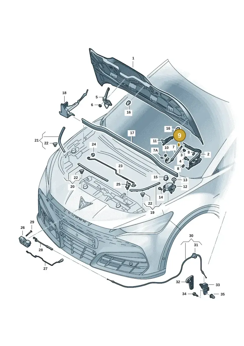 3G8823397 — SEAT Tavascan Cupra (2023-) diagram 20h823000, position 9