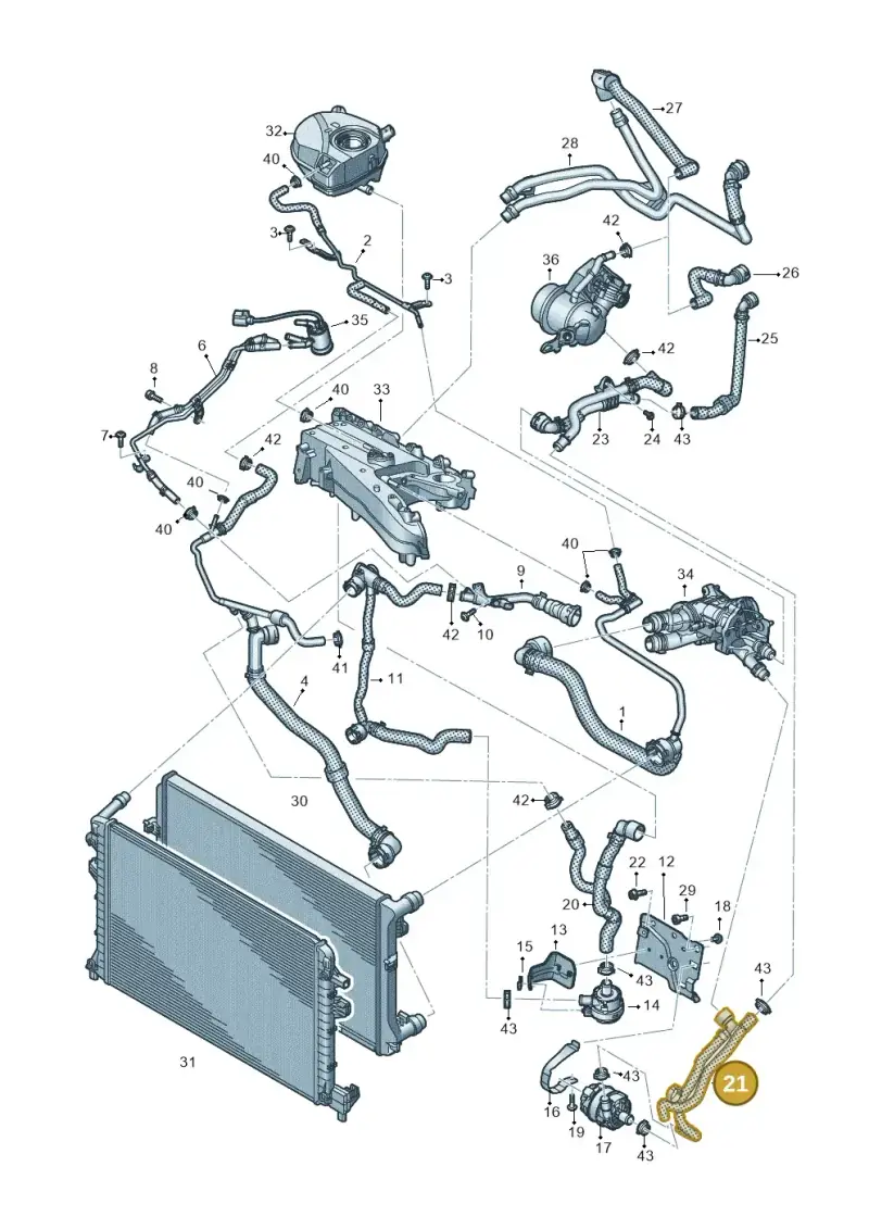 3Q0121156B — SEAT Formentor TSI CUPRA (2020-) diagram 596121019, position 21