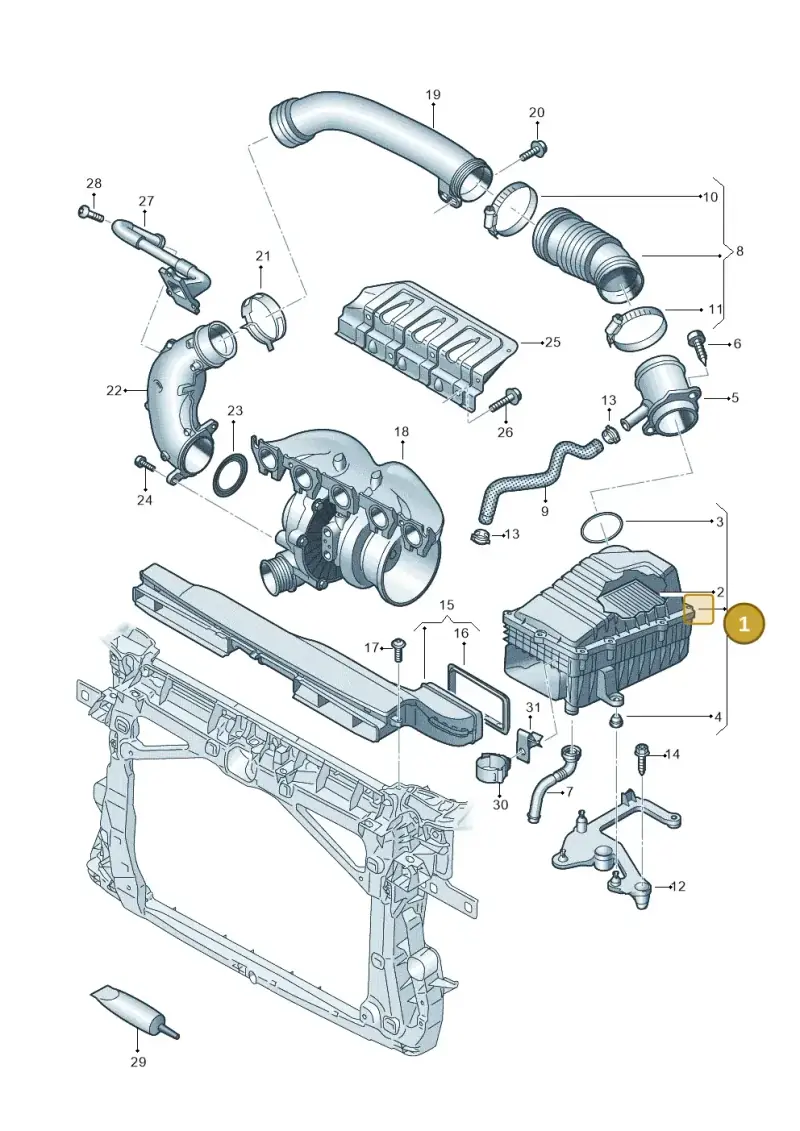3Q0129607 — SEAT Formentor TSI CUPRA (2020-) diagram 898133300, position 1