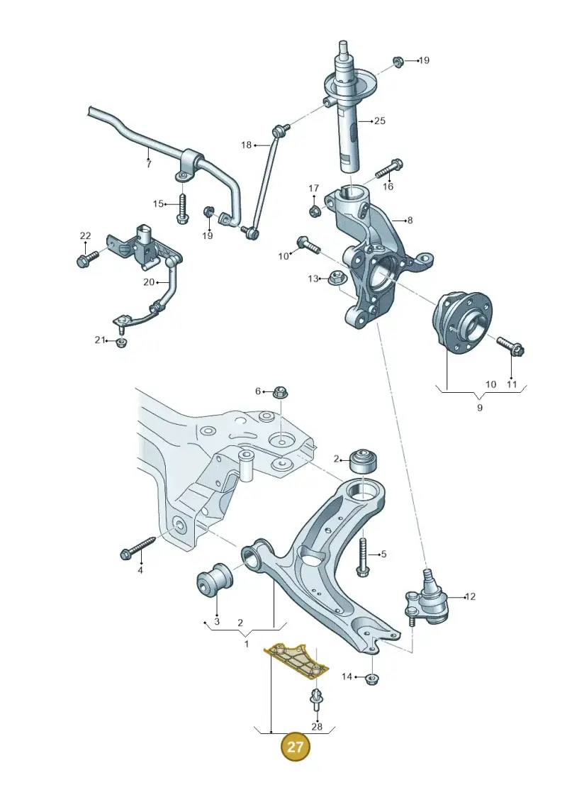 3Q0407118B — SEAT Ateca Style (2016-) diagram 793407000, position 27