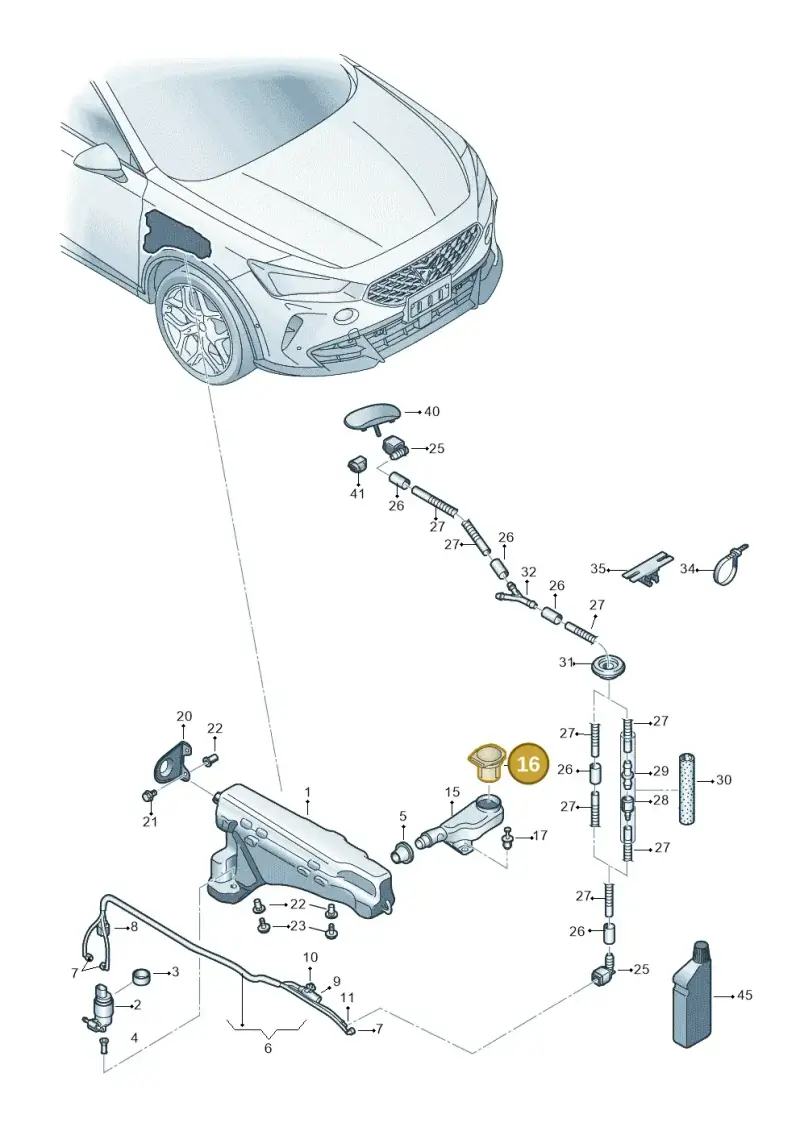 3Q0955455 — SEAT Formentor TSI CUPRA (2020-) diagram 5ff955015, position 16