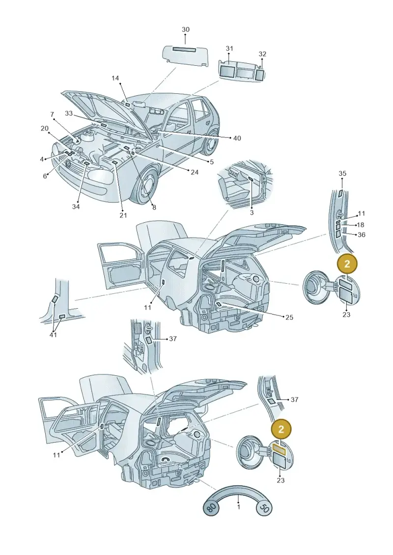 3W8010376C — SEAT Ibiza Reference (2011-2012) diagram 203010000, position 2