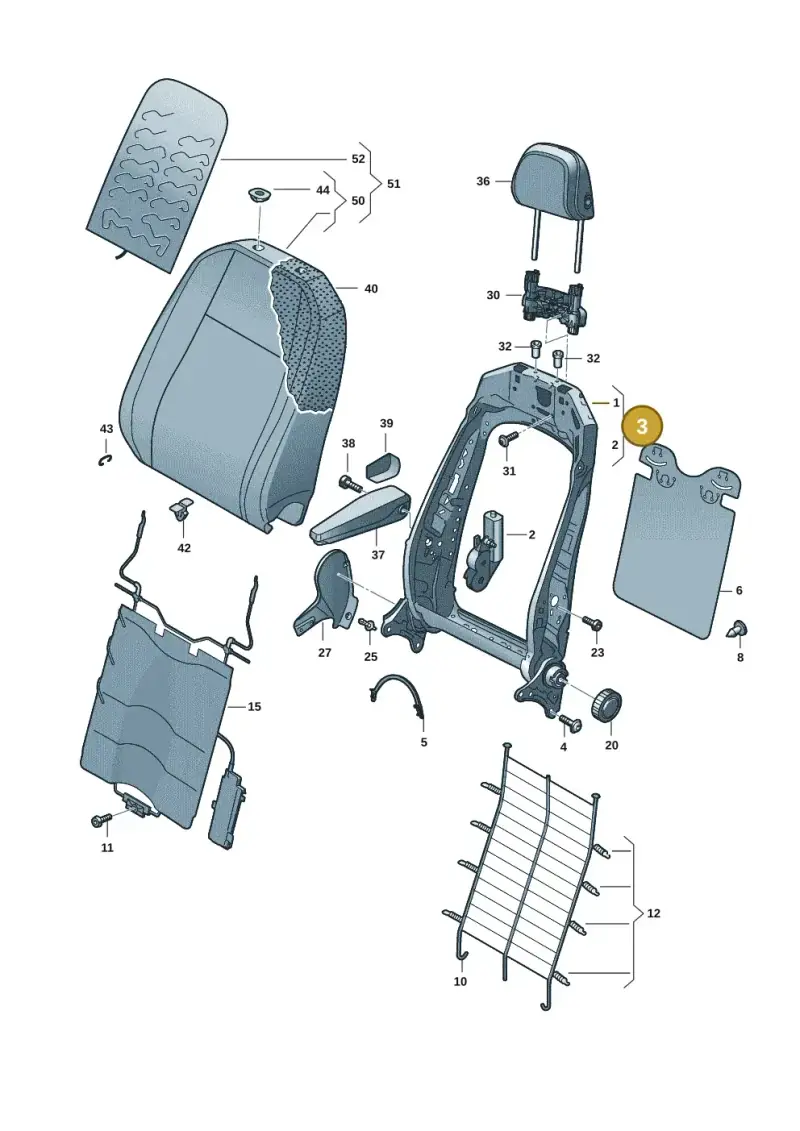3WA881046 — SEAT EBoost CUPRA (2021-) diagram 10a881500, position 3