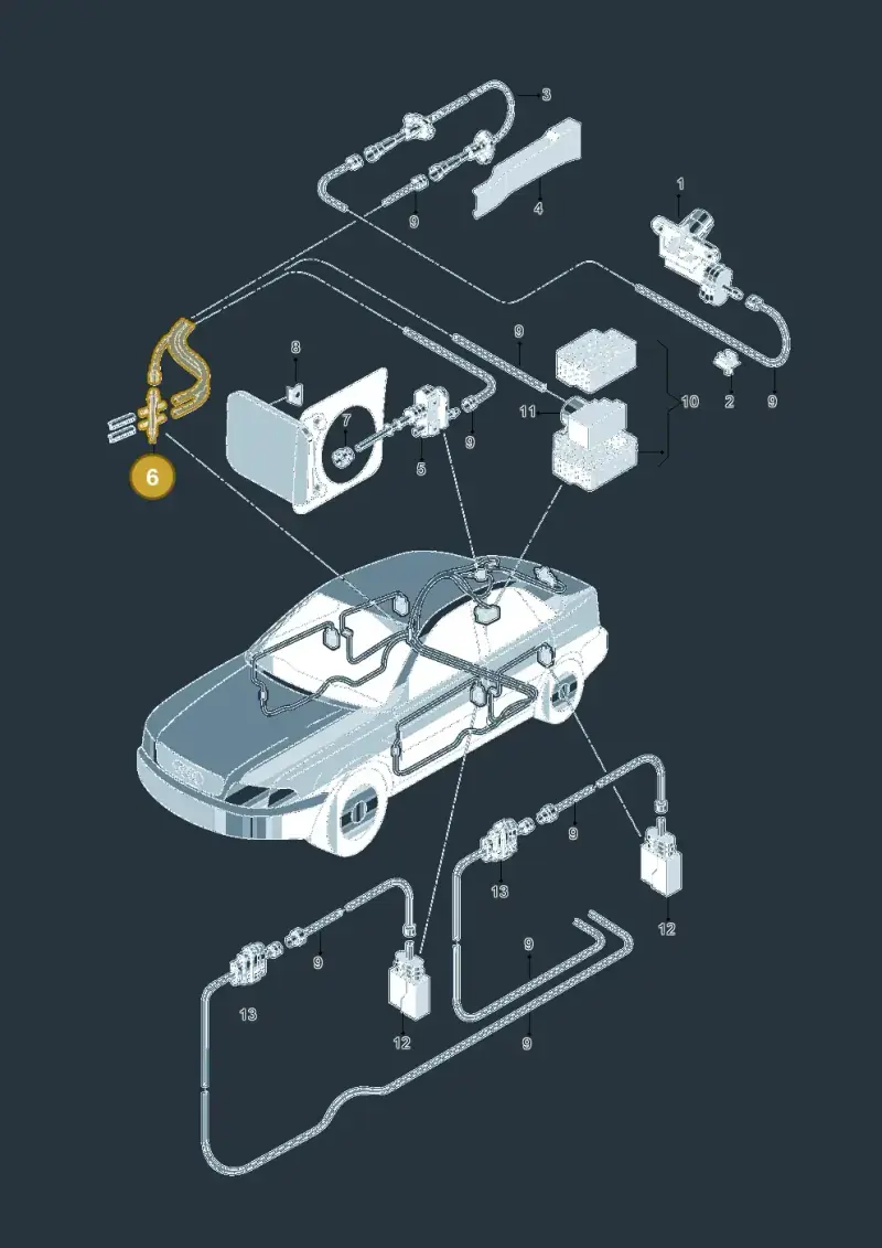 447711758 — Audi RS4 AV. QU. (2000-2001) diagram 156862000, position 6