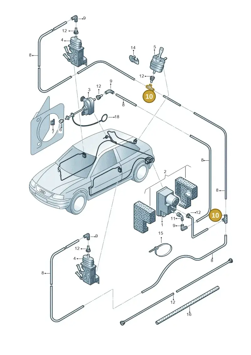 447711758 — Audi A3/S3/QUATTRO (2000-2003) diagram 201862000, position 10