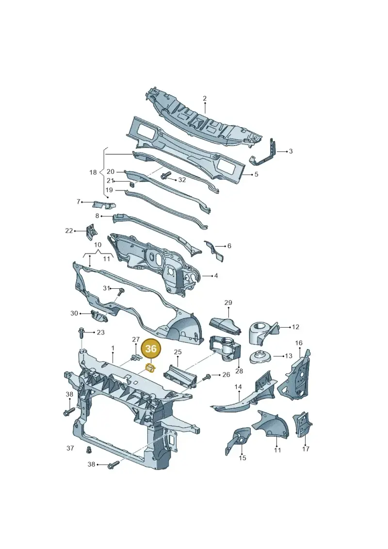 4D0971847B — SEAT Leon Stylance (2010-2012) diagram 456805000, position 36