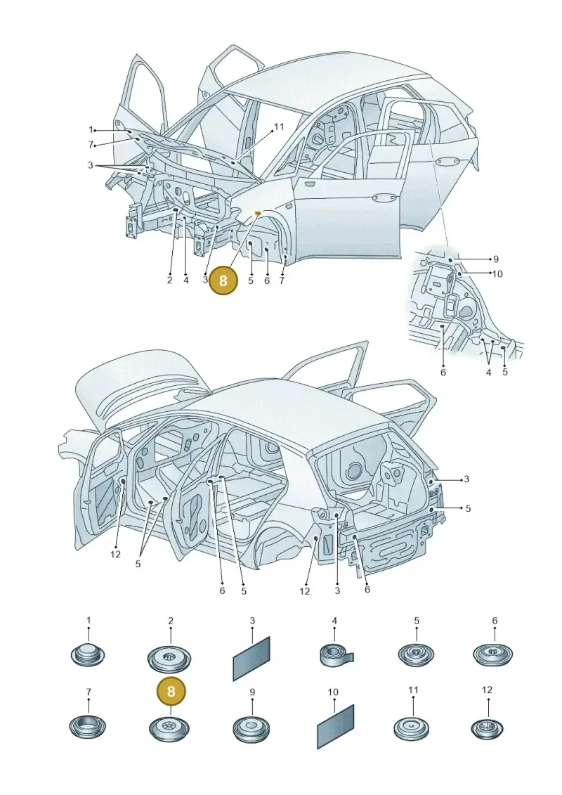 4E0804297 — SEAT EBoost CUPRA (2021-) diagram 10a803035, position 8