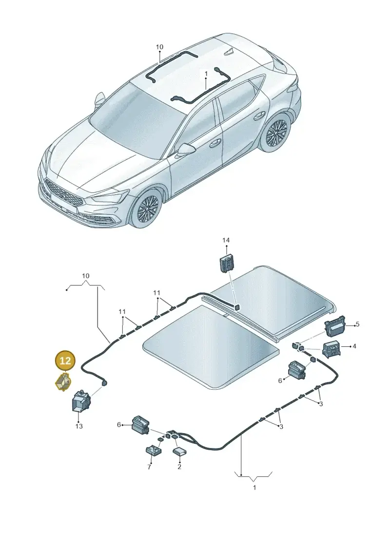 4L0937545A — SEAT Leon style (2019-) diagram 5fn972042, position 12