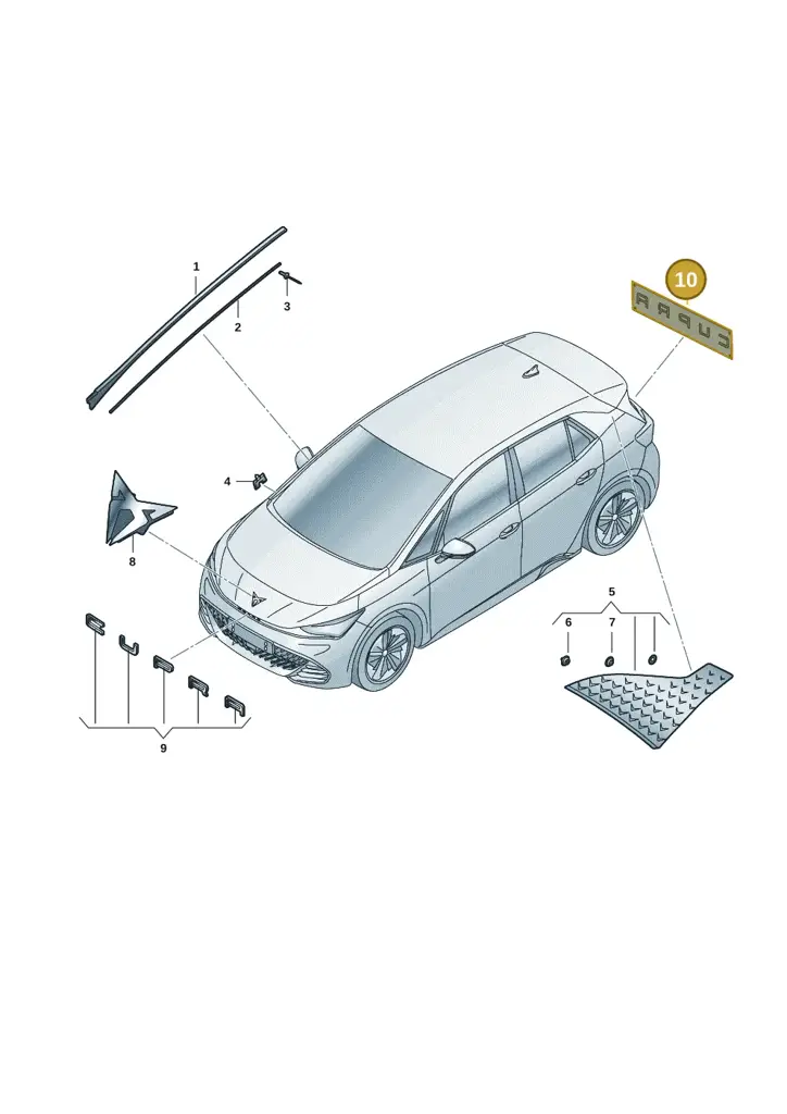 575853687H5DV — SEAT EBoost CUPRA (2021-) diagram 10s853000, position 10