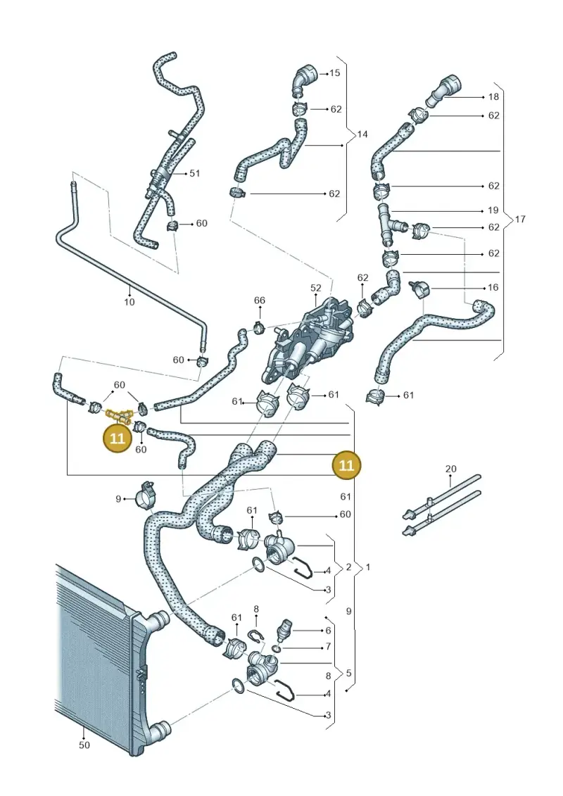 5C0121087D — SEAT Ateca Style (2016-) diagram 780121220, position 11