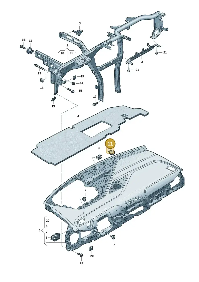 5C5857949 — SEAT EBoost CUPRA (2021-) diagram 10a857000, position 11