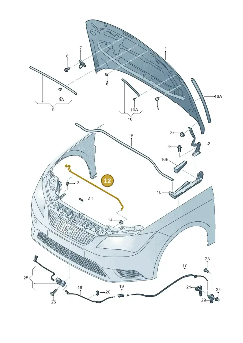 5F0823363C — SEAT Leon ST Stylance (2012-2016) diagram 754823000, position 12